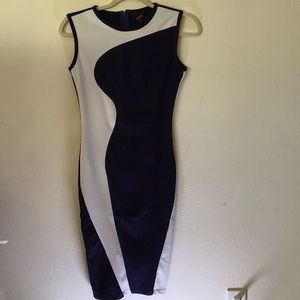 Blue and white business casual dress size S